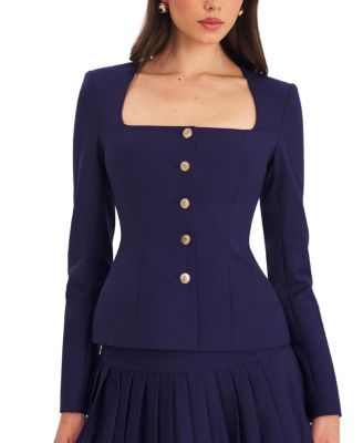 Skyla Square Neckline Peplum Blazer