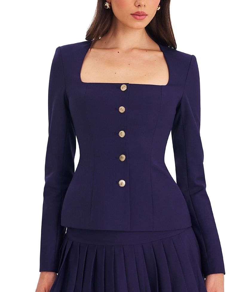 Miss Circle Skyla Square Neckline Peplum Blazer