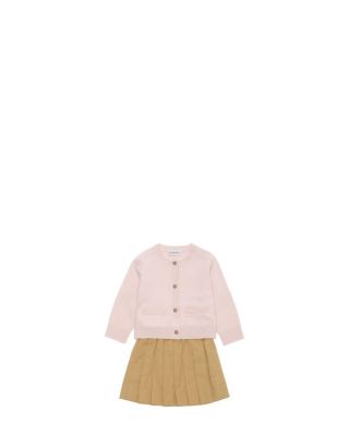 Girls' Check Patch Wool Cashmere Cardigan - Baby, Little Kid