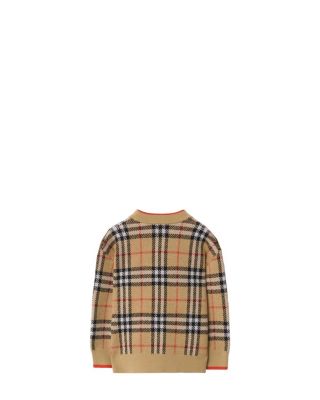 Girls' Check Wool Cardigan - Baby, Little Kid