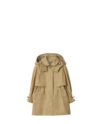 Girls' Cotton Hooded Trench Coat - Little Kid, Big Kid