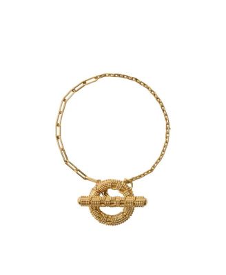  Check Granulation T-Bar Bracelet