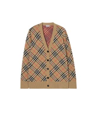  Check Cotton Wool Cardigan