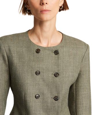 Double Breasted Crewneck Blazer