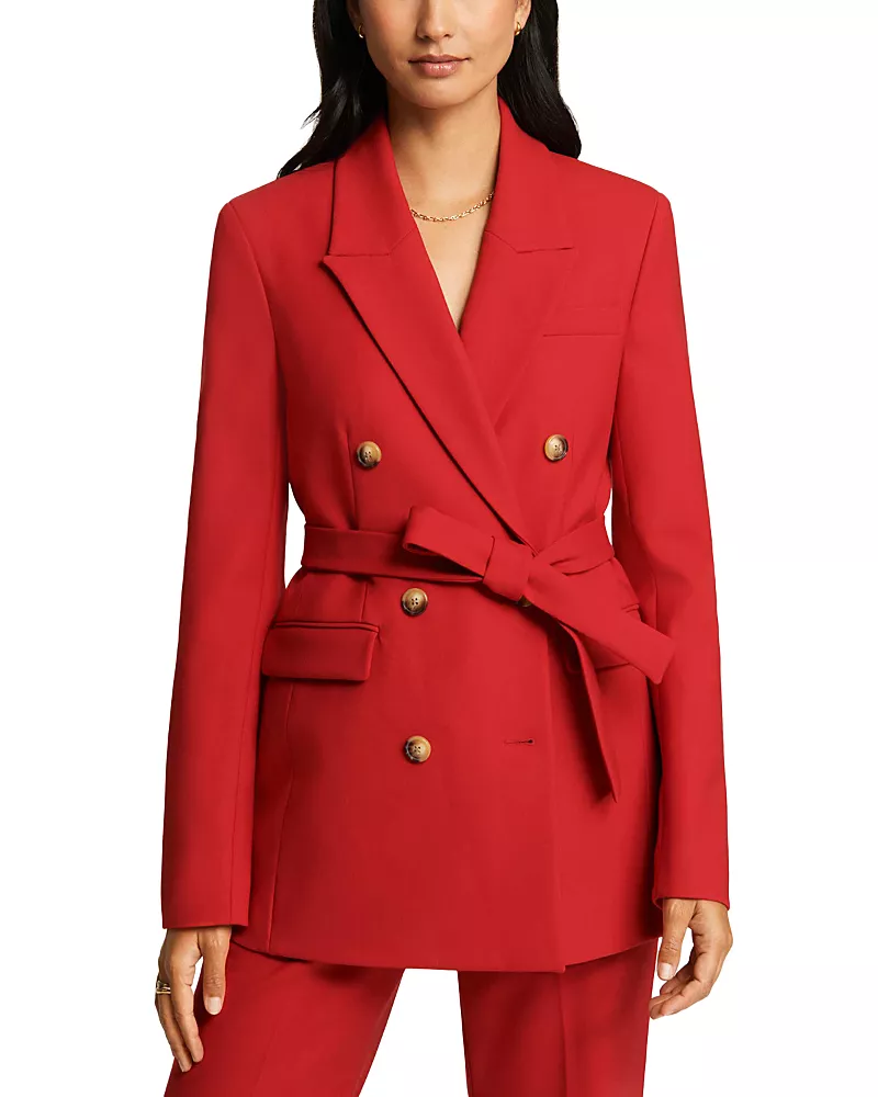 Argent Belted Double Breasted Blazer