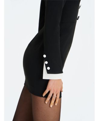 Heather Collared Decorative Button-Front Mini Dress