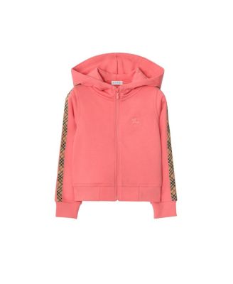 Girls' Check Trim Cotton Zip Hoodie - Little Kid, Big Kid