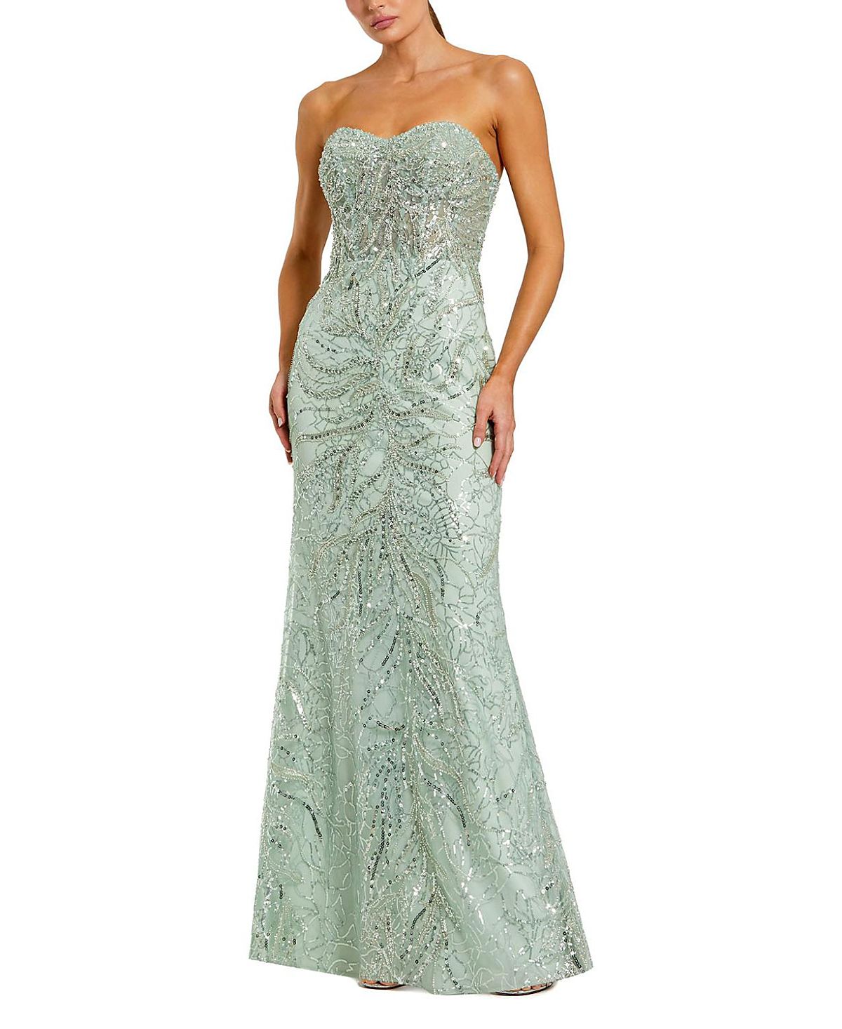 Mac Duggal Strapless Embellished Gown