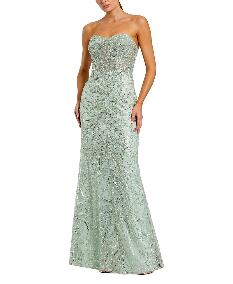 Mac Duggal Strapless Embellished Gown