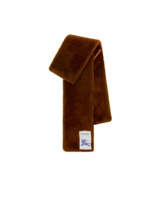  Narrow Check Shearling Scarf