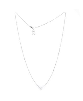 Small Cartier D'Amour Pendant Necklace 18K White Gold with Diamond 16.25 - 17.5"