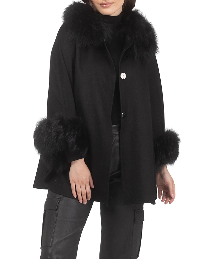 Gorski Select Wool Cape with Select Lamb Collar and Cuffs