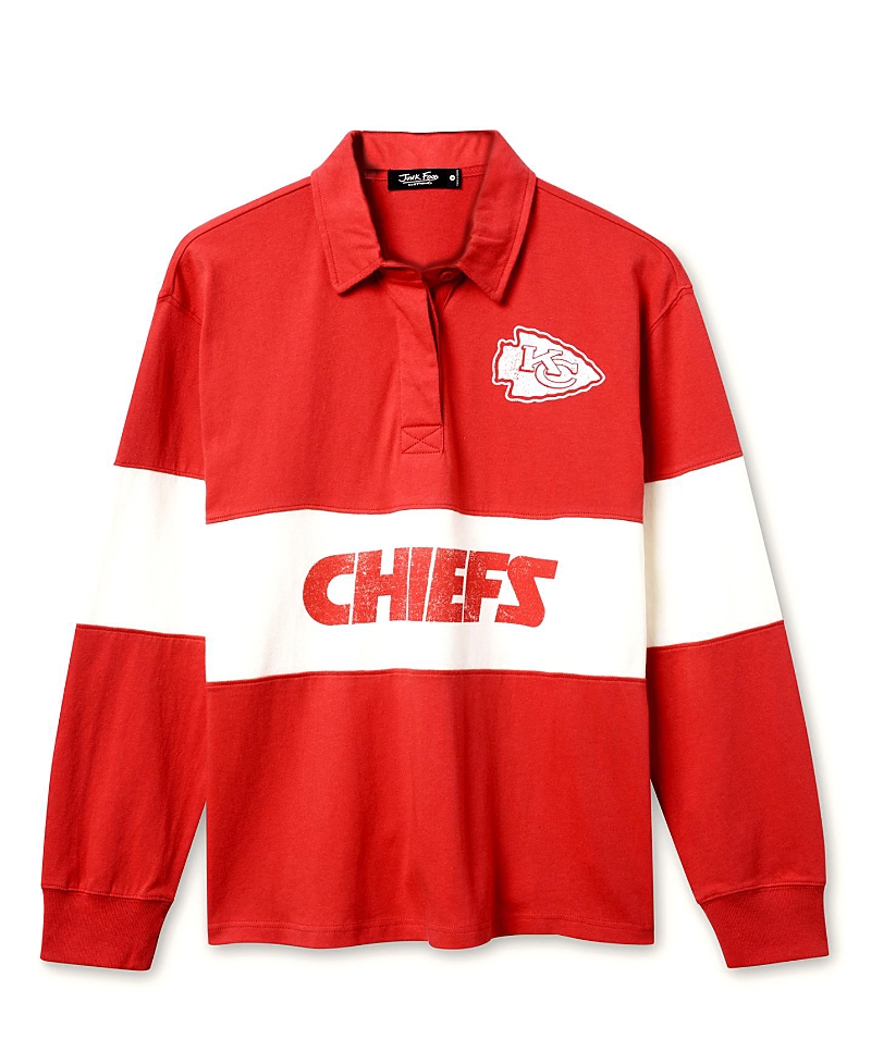 Junk Food Clothing Women's Nfl Kansas City Chiefs Rugby Long Sleeve Sweater
