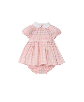 Girls's Check Cotton Dress with Bloomers - Baby