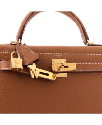 Kelly 28 Handbag Brown Epsom with Gold Hardware