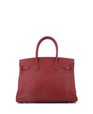 Birkin 30 Handbag Red Swift with Palladium Hardware