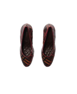  Women's Check Leather Trinket Pumps