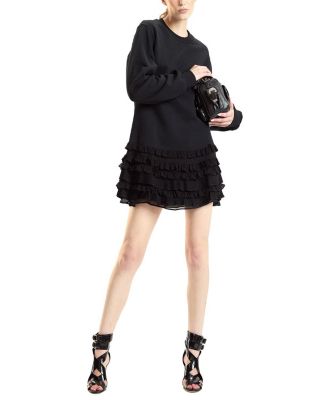 Sweatshirt Georgette Ruffle Combo Dress