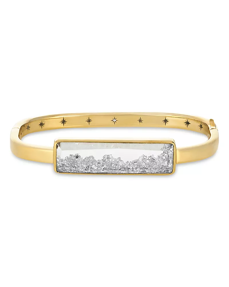Moritz Glik 18K Yellow Gold Diamond Core Bangle Bracelet