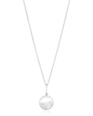 18K White Gold Diamond Core 12 Necklace, 16-18"