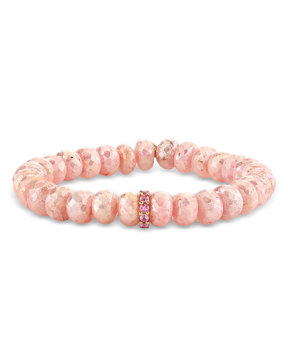 Sydney Evan 14K Yellow Gold Pink Sapphire & Pink Grapolite Faceted Rondelle Bracelet