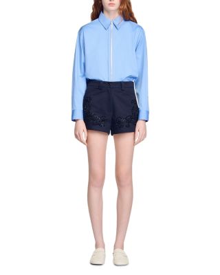 Embroidered Cotton Shorts