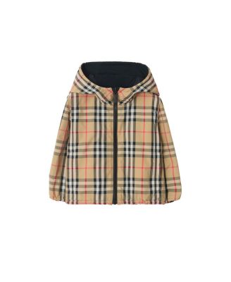Boys' Reversible Check Hooded Jacket - Baby, Little Kid