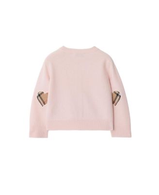 Girls' Check Patch Wool Cashmere Cardigan - Baby, Little Kid