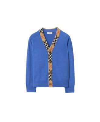 Boys' Check Trim Wool Cardigan - Little Kid, Big Kid