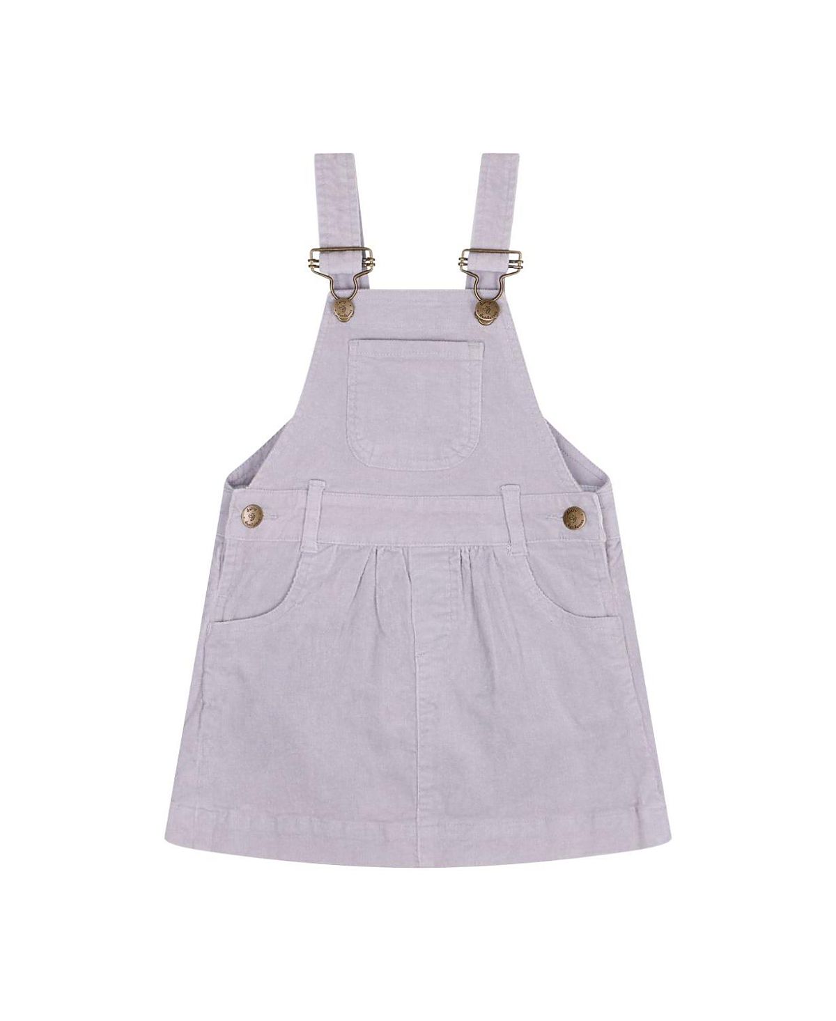 Dotty Dungarees Girls' Fog Corduroy Overall Dress - Baby, Little Kid