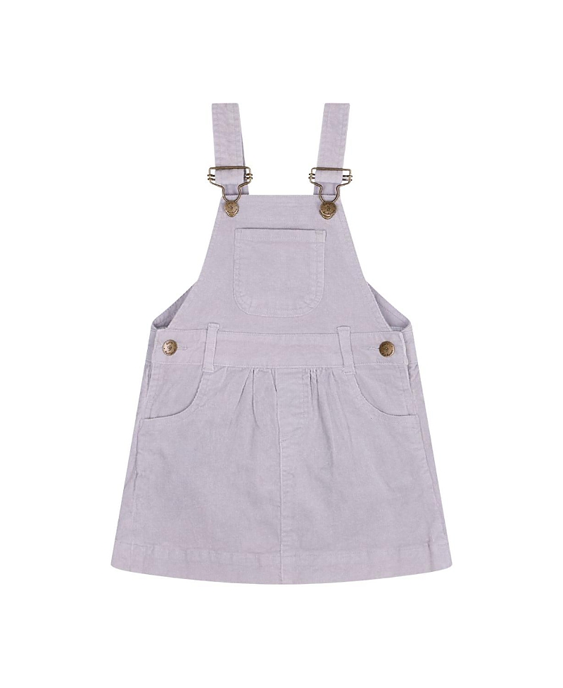 Dotty Dungarees Girls' Fog Corduroy Overall Dress - Baby, Little Kid