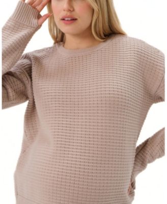  Women's Button Detail and Subtle Thumbhole Feature Maternity & Nursing Sweater