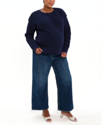  Women's Button Detail and Subtle Thumbhole Feature Maternity & Nursing Sweater