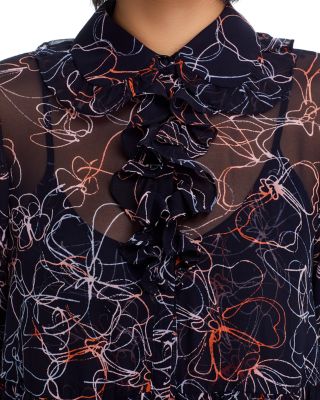 Malva Linework Floral Dress