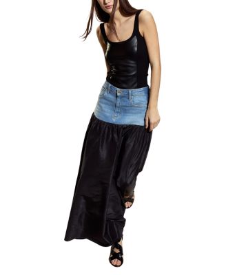  Tribeca Faux Leather Combo Top