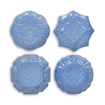 Jardins du Monde Assorted Dessert/Salad Plates, Set of 4