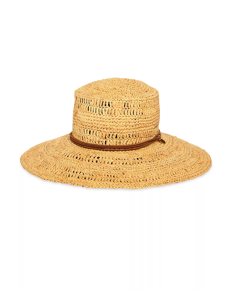 rag & bone Crochet Raffia Boater Hat