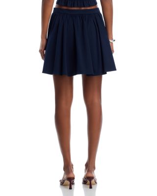 Sateen Weave Flare Mini Skirt