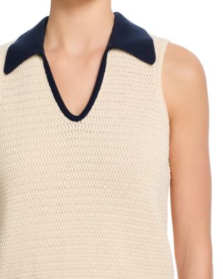 Mozart Contrast Knit Collared Sweater