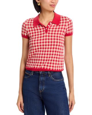 Gingham Shrunken Polo Sweater