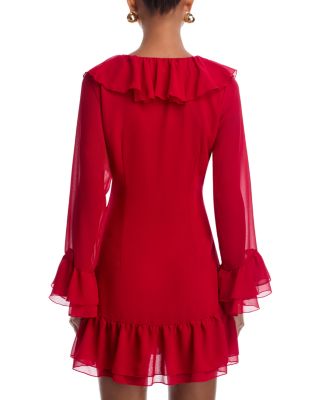 Ruffle Long Sleeve Mini Dress - Exclusive