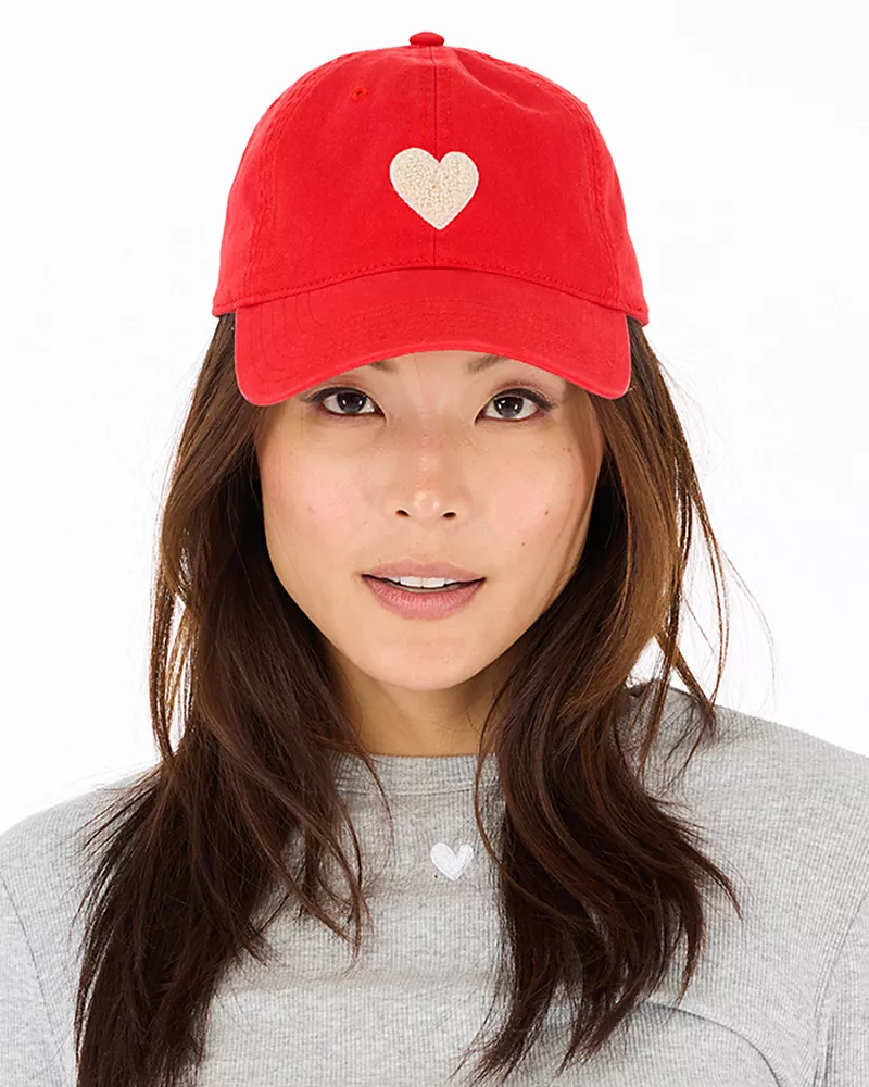Kerri Rosenthal Imperfect Heart Chenille Baseball Hat