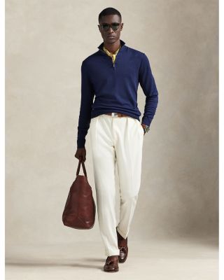 Cotton Quarter Zip Mockneck Sweater