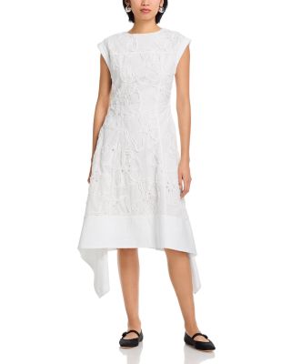 3D Flower Embroidered A Line Dress