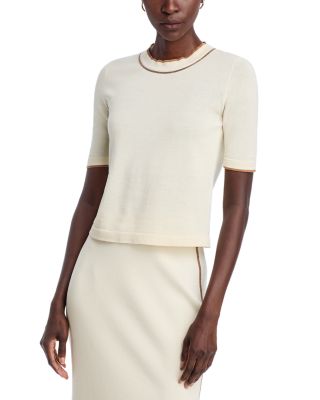 Fabiana Filippi Contrast Stripe Knit Tee In White