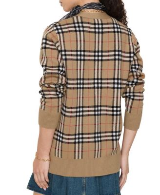  Check Cotton Wool Cardigan