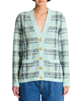  Loose Glitter Tweed Cardigan