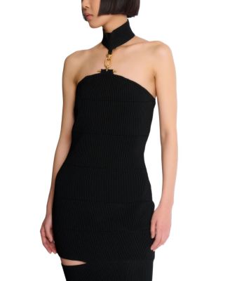  Long Sleeveless Dress with Embellished Detail