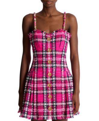  Plaid Dress with Chain Straps