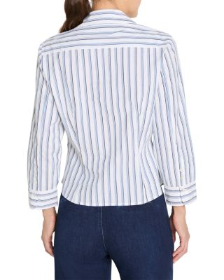 Striped Iconic Tie Front Top